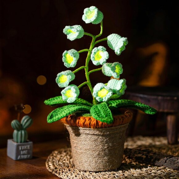 Other - Lily Valley Artificial Crochet Lights Flowers Green Lamp Cordless Home Decor